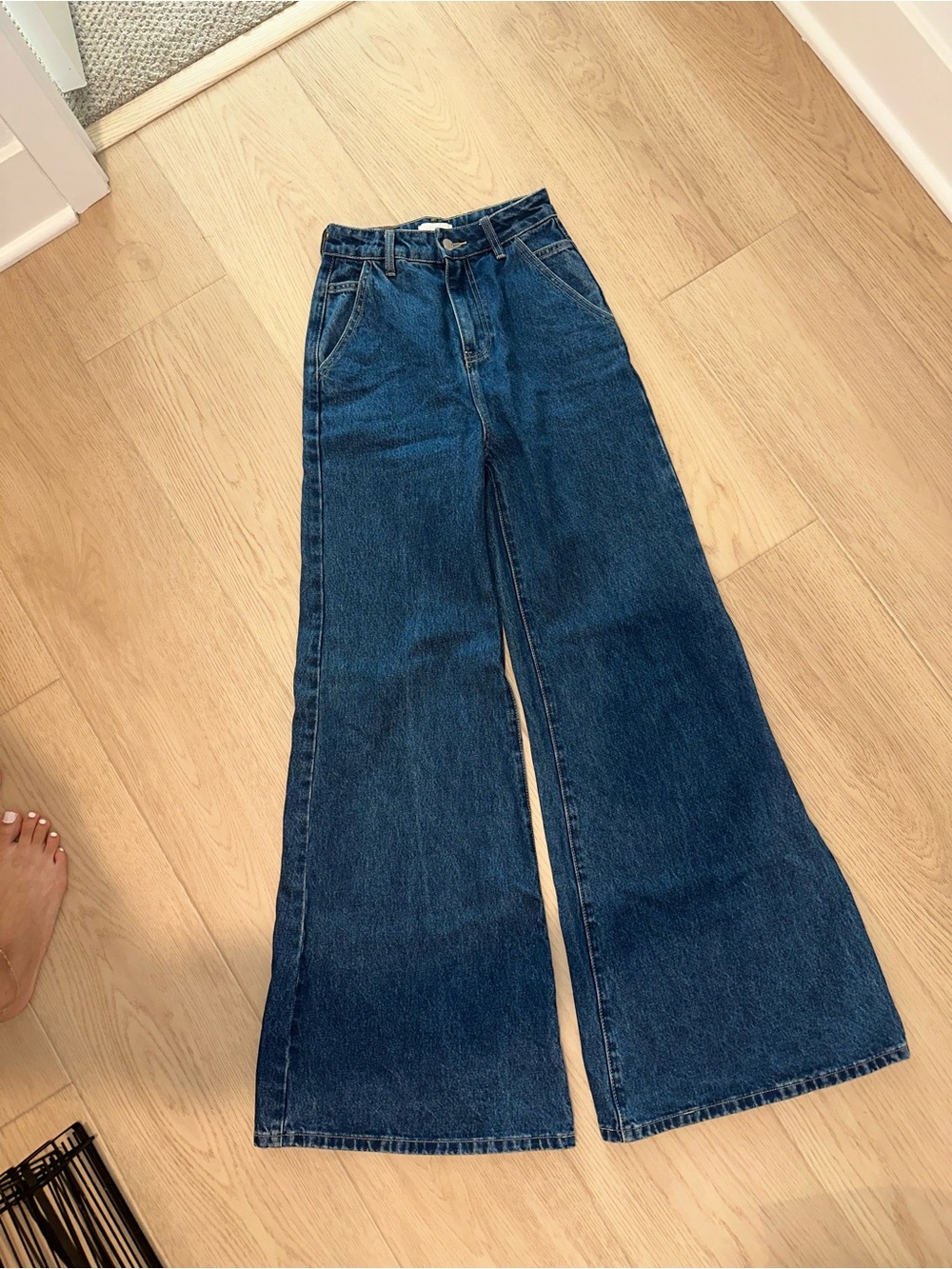 Meshki Wide Leg High-Rise Women’s Jeans — Dark Blue